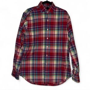 Polo Ralph Lauren red multicolor plaid flannel dress shirt